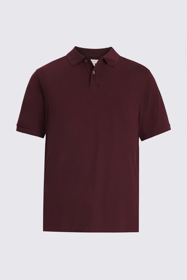 Burgundy Piqué Polo Shirt
