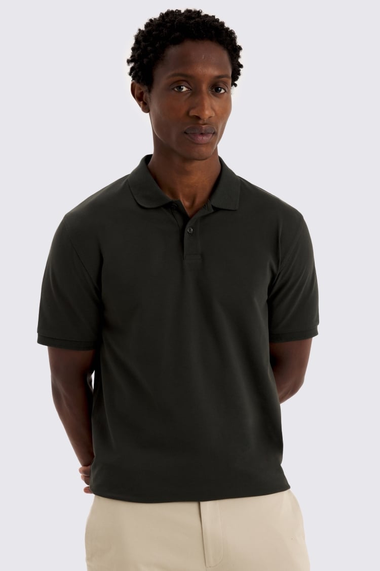 Khaki Piqué Polo Shirt