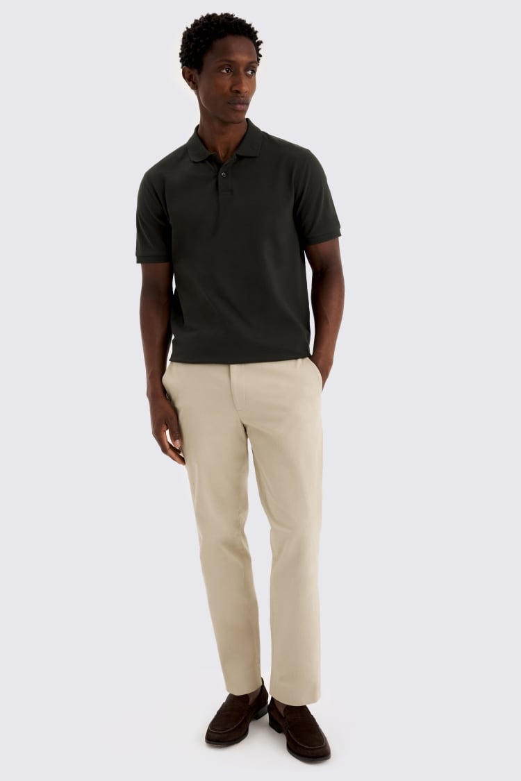 Khaki Piqué Polo Shirt