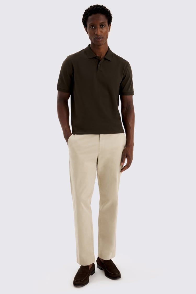 Brown Piqué Polo Shirt