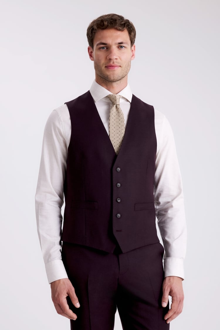Tailored Fit Grape Performance Waistcoat