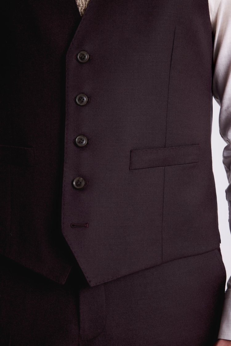 Tailored Fit Grape Performance Waistcoat