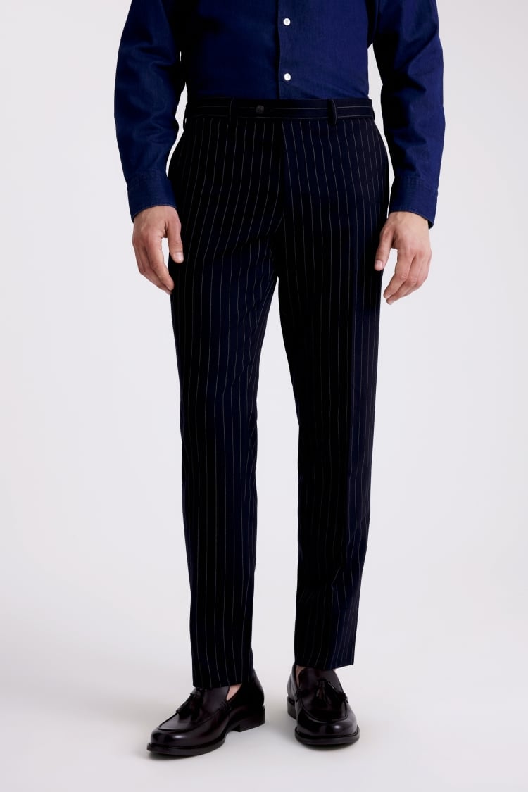 Slim Fit Navy Stripe Pant