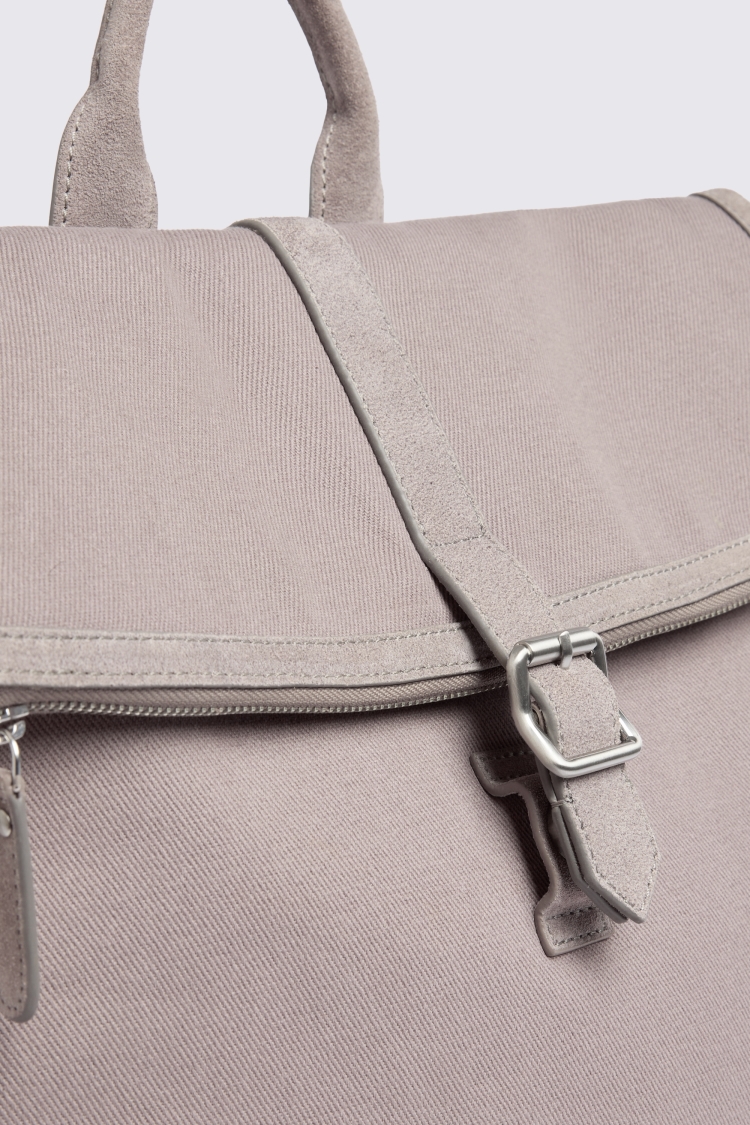 Taupe Canvas & Suede Backpack