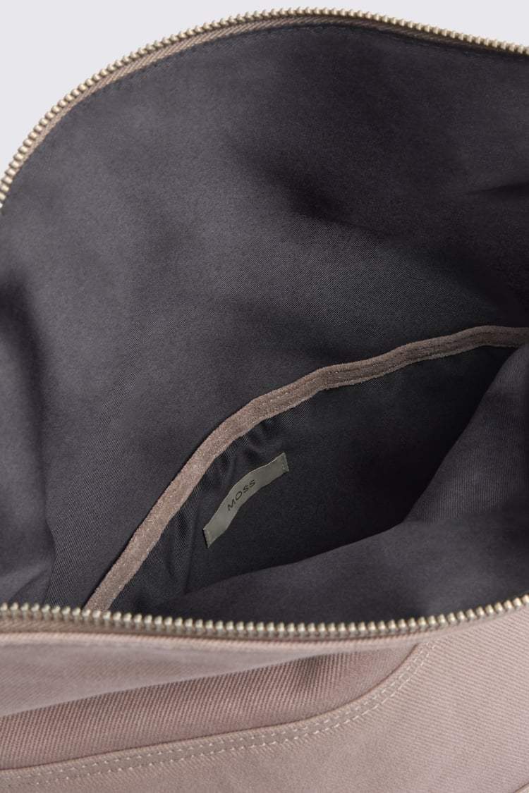 Taupe Canvas & Suede Backpack
