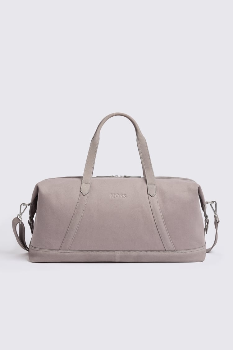 Taupe Canvas & Suede Holdall