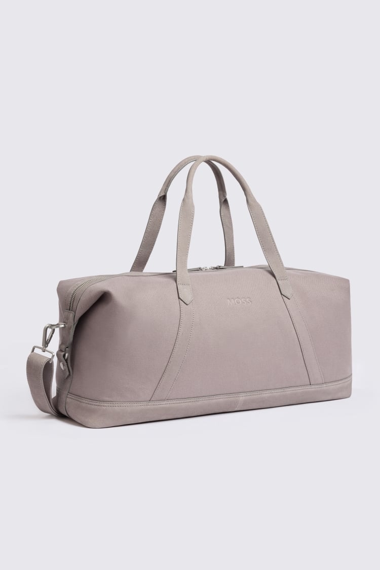 Taupe Canvas & Suede Holdall