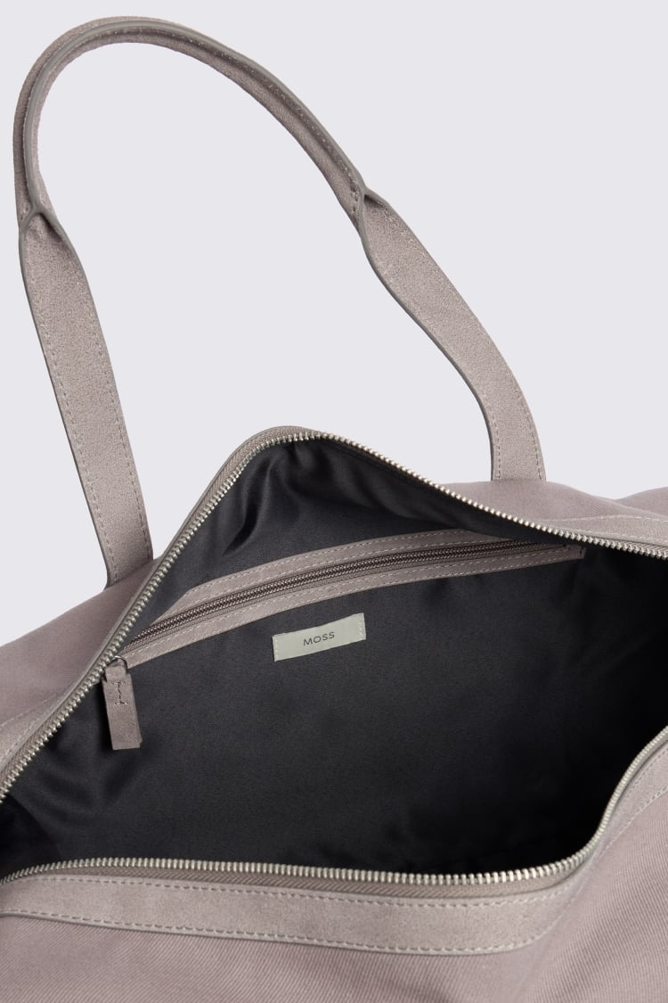 Taupe Canvas & Suede Holdall