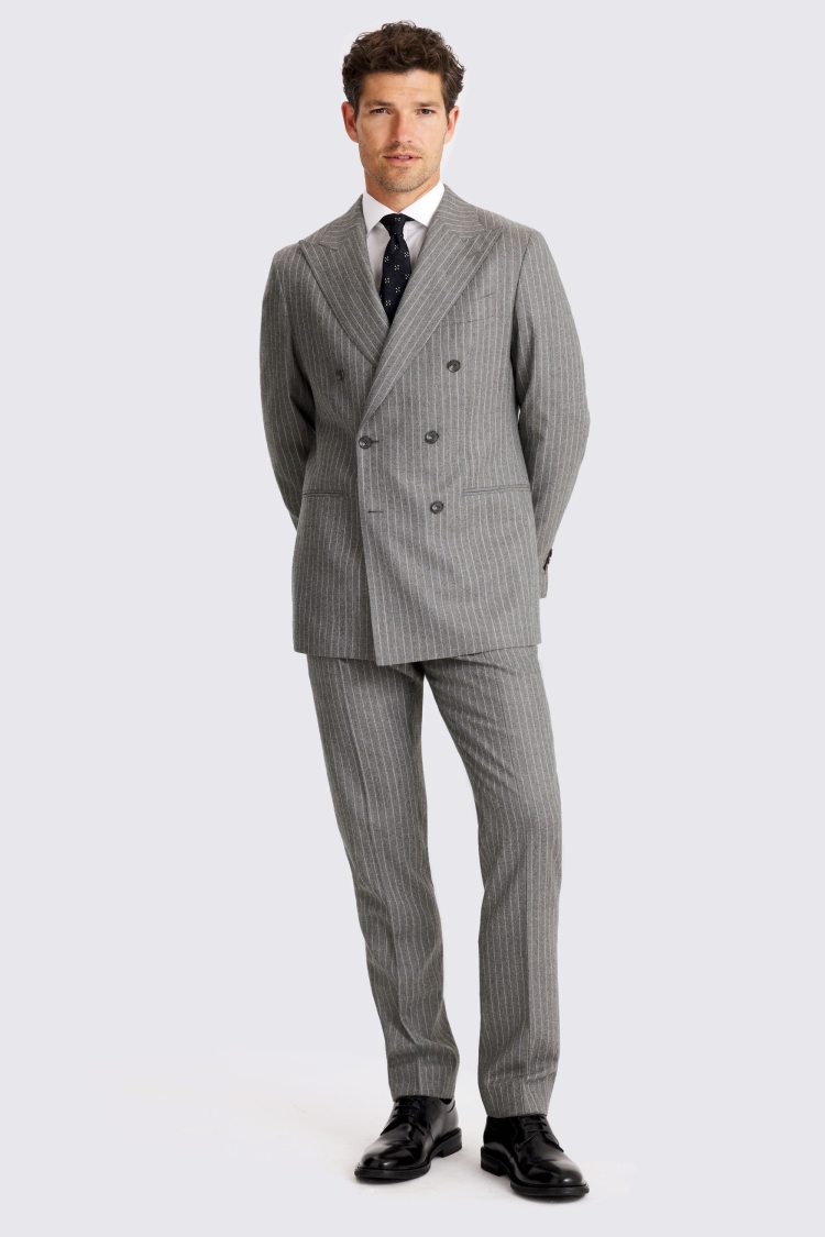 Italian Tailored Fit Grey Stripe Suit