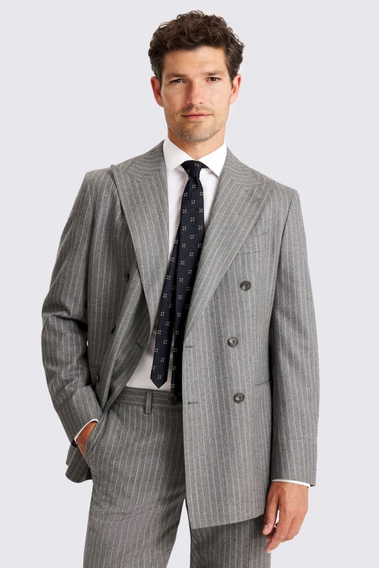 Italian Tailored Fit Grey Stripe Suit