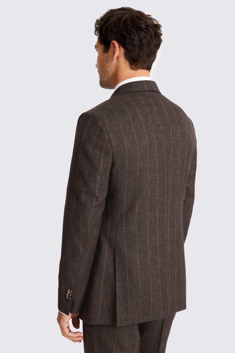 Italian Tailored Fit Brown Stripe Suit