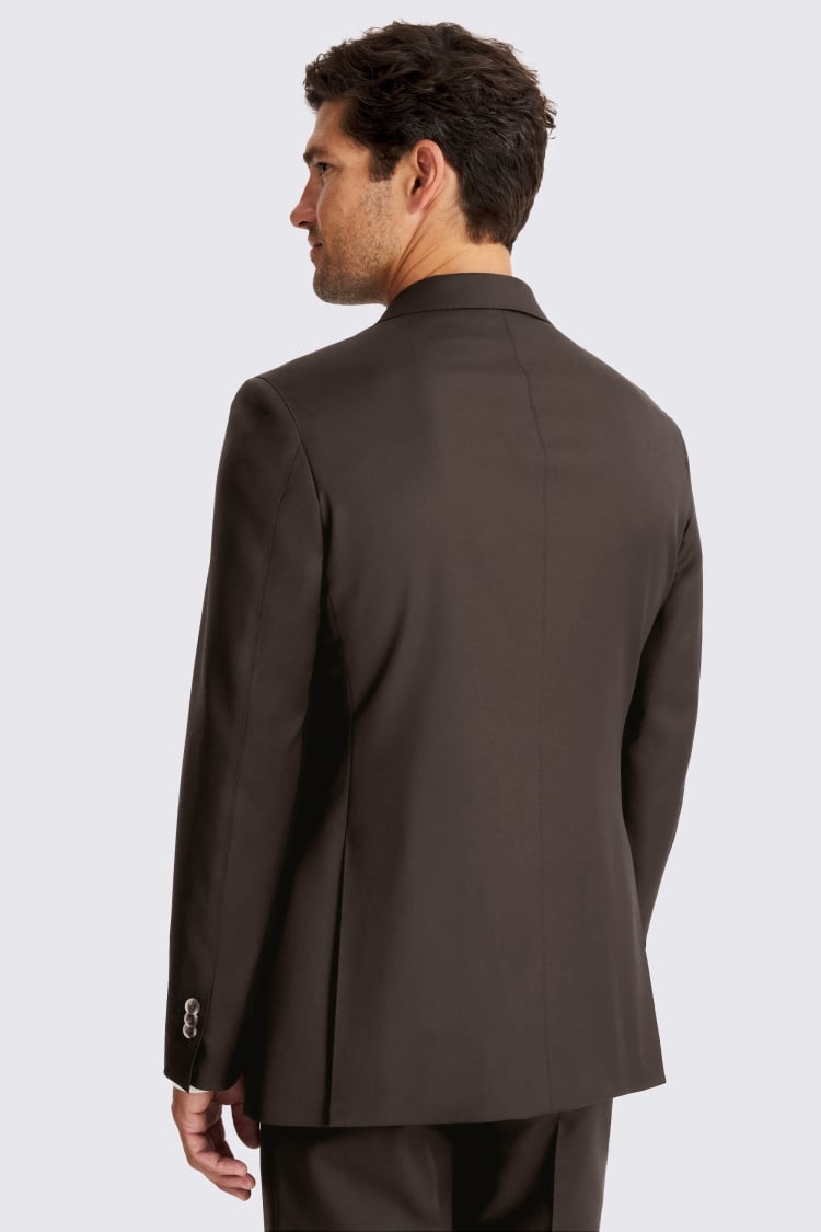 Italian Tailored Fit Brown Twill Jacket