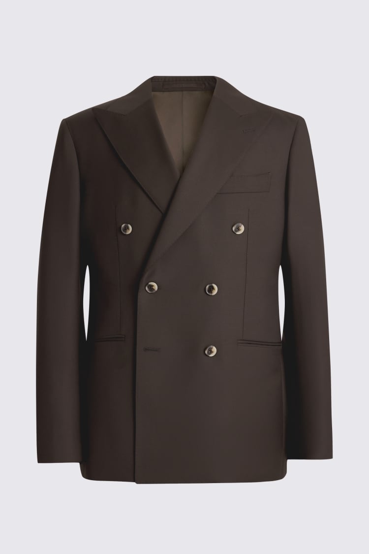 Italian Tailored Fit Brown Twill Jacket