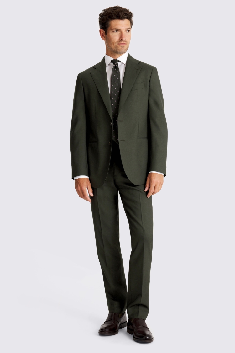 Italian Tailored Fit Dark Green Suit