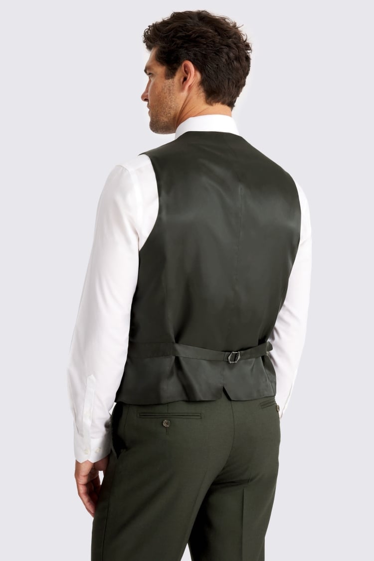 Italian Tailored Fit Dark Green Waistcoat
