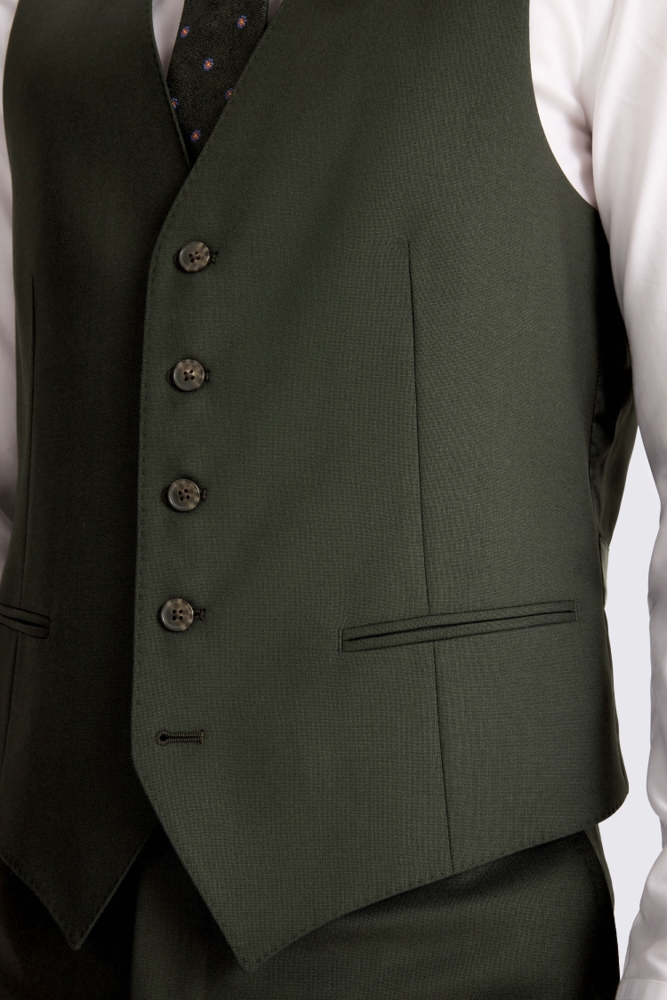 Italian Tailored Fit Dark Green Waistcoat