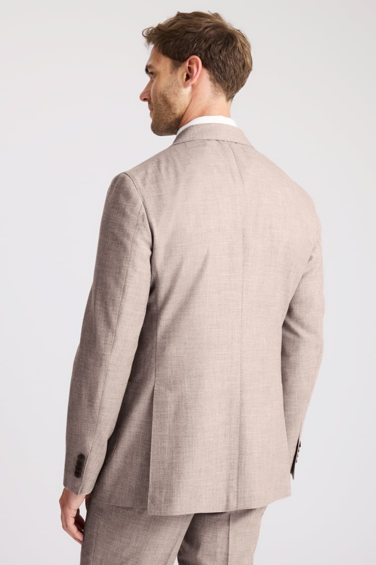Italian Tailored Fit Neutral Wool Cotton Suit