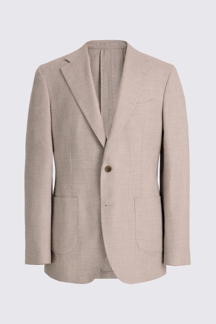 Italian Tailored Fit Neutral Wool Cotton Jacket