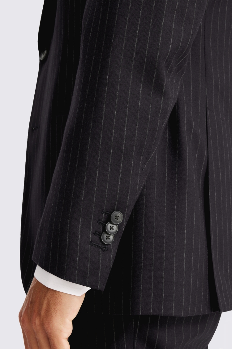 Italian Tailored Fit Navy Stripe Suit