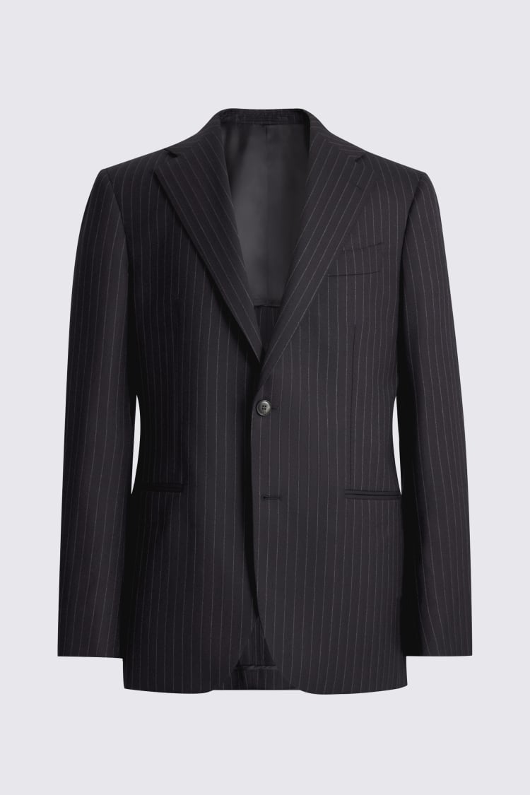 Italian Tailored Fit Navy Stripe Suit