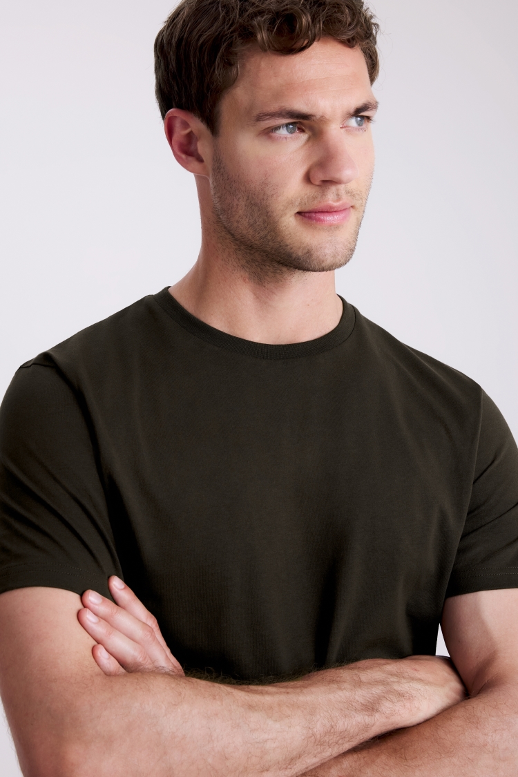 Brown Crew-Neck T-Shirt