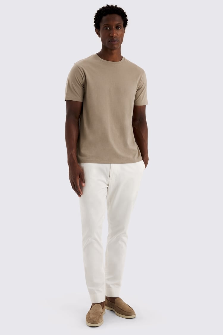Taupe Crew-Neck T-Shirt