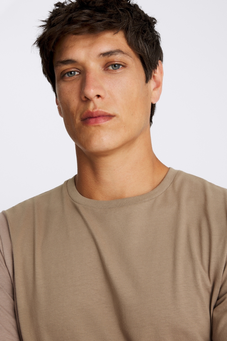 Taupe Crew-Neck T-Shirt