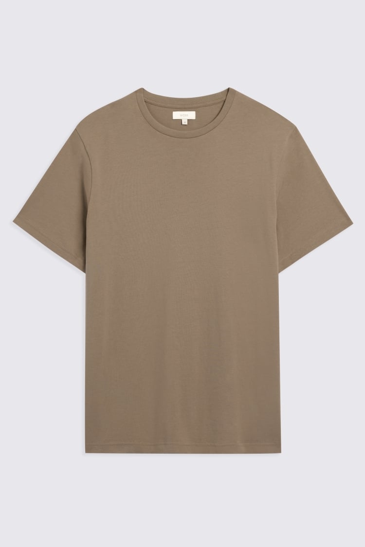 Taupe Crew-Neck T-Shirt