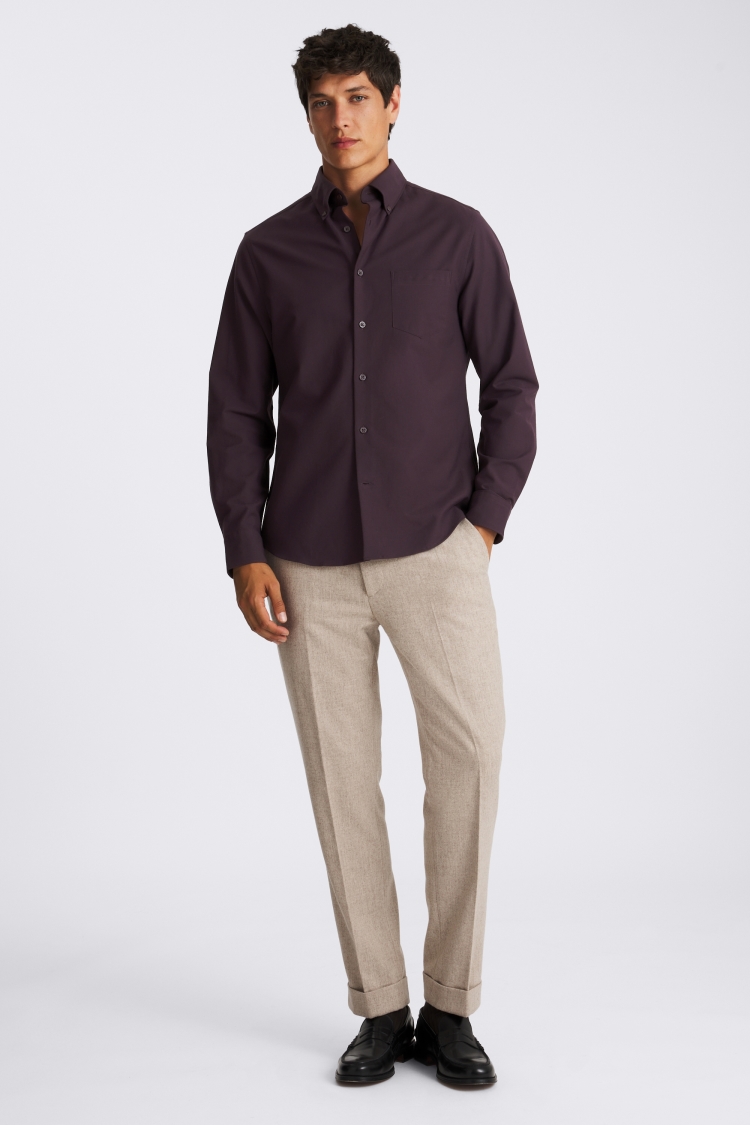 Dark Purple Washed Oxford Shirt