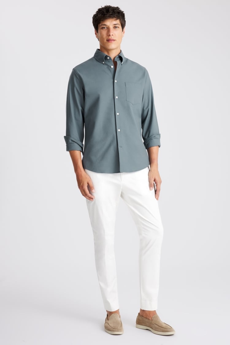Teal Washed Oxford Shirt