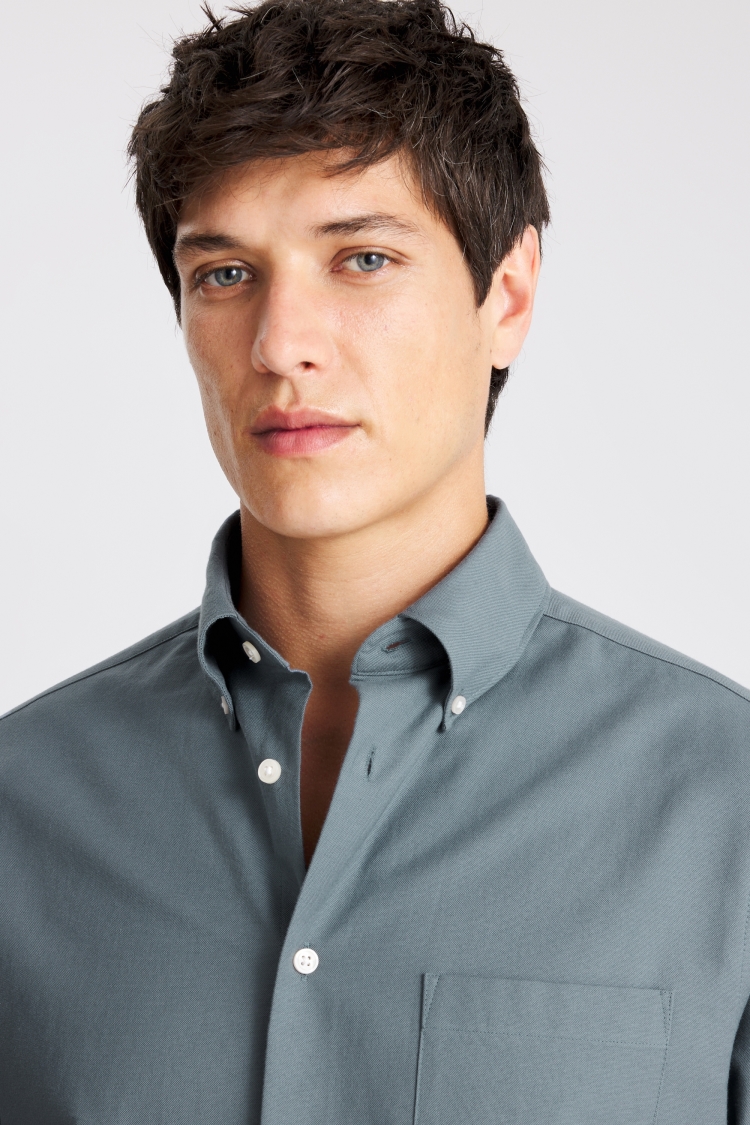 Teal Washed Oxford Shirt