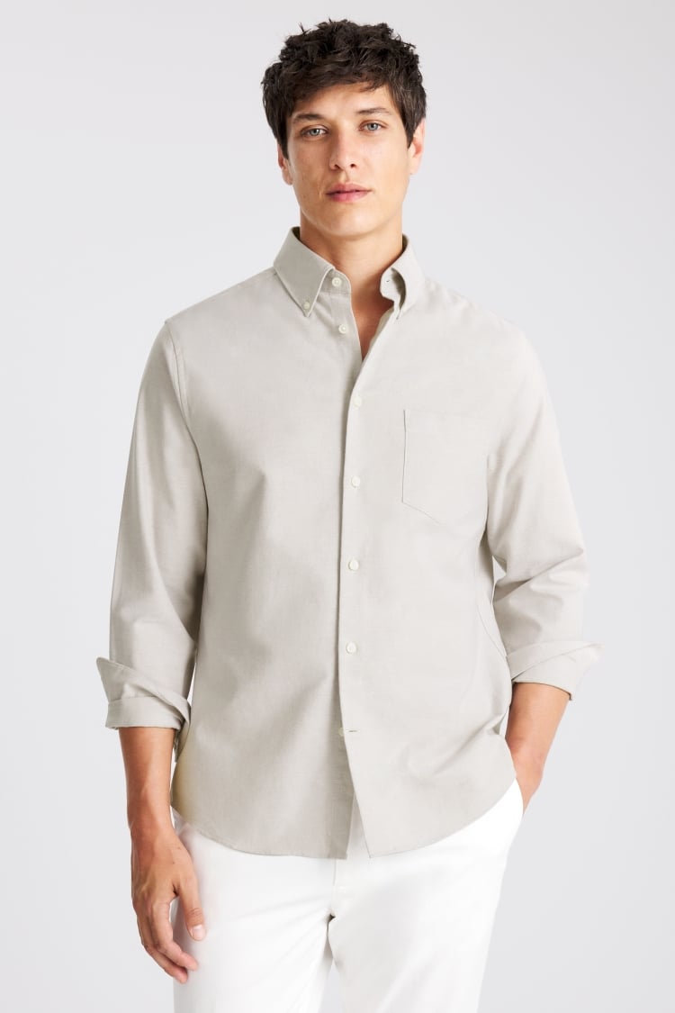 Off White Washed Oxford Shirt