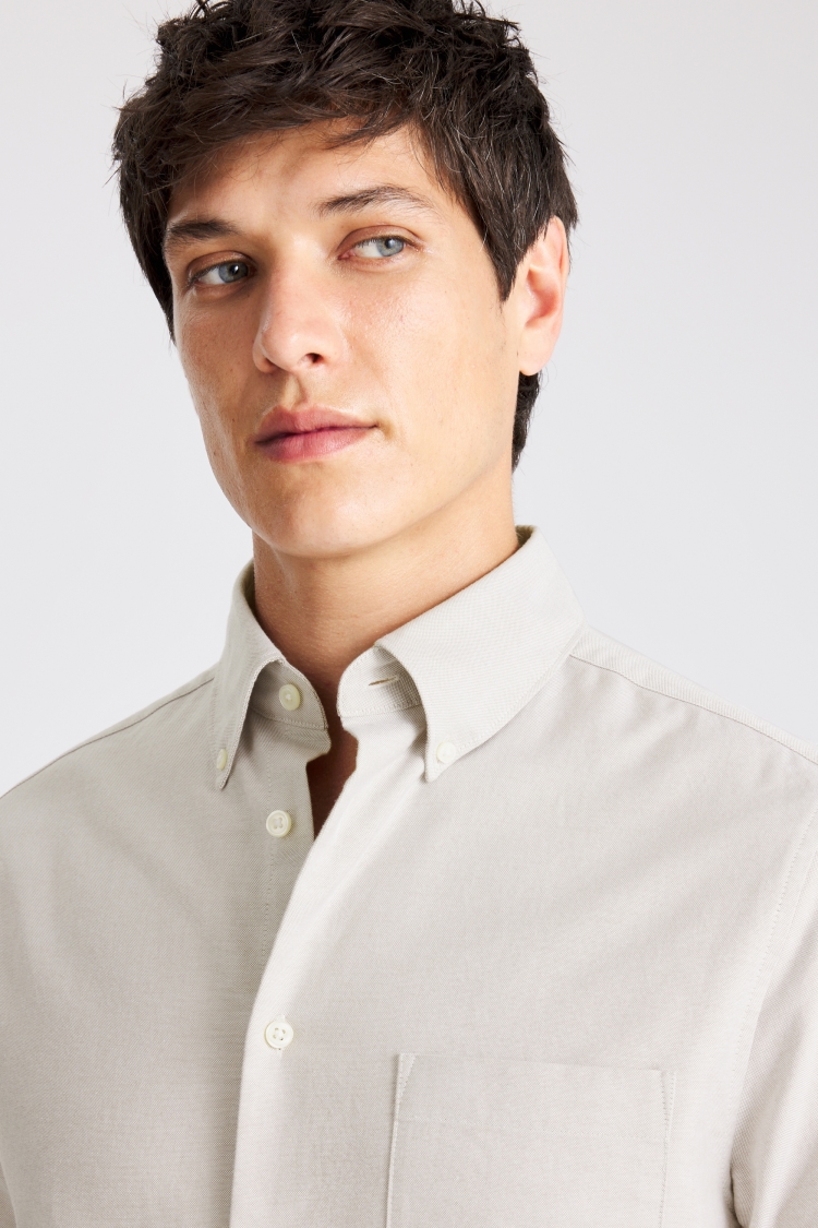 Off White Washed Oxford Shirt