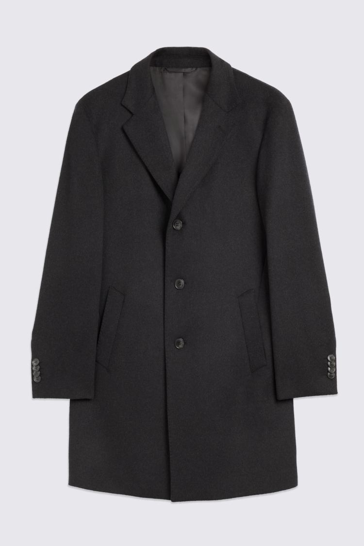 Charcoal Wool Blend Overcoat