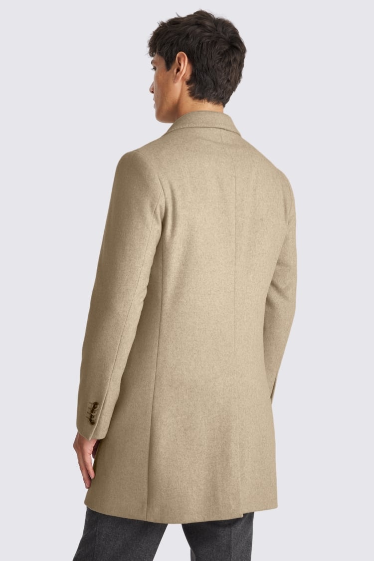 Oatmeal Wool Blend Overcoat