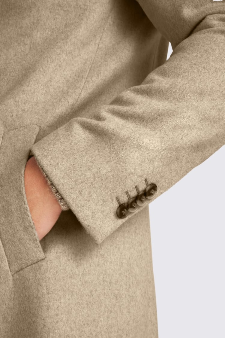 Oatmeal Wool Blend Overcoat