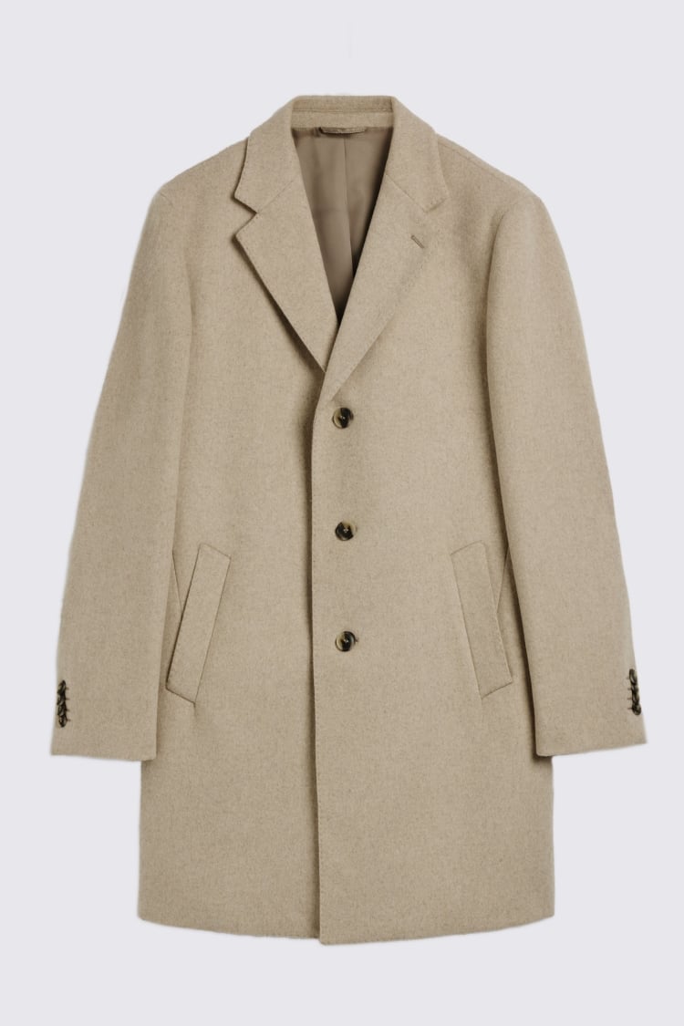 Oatmeal Wool Blend Overcoat