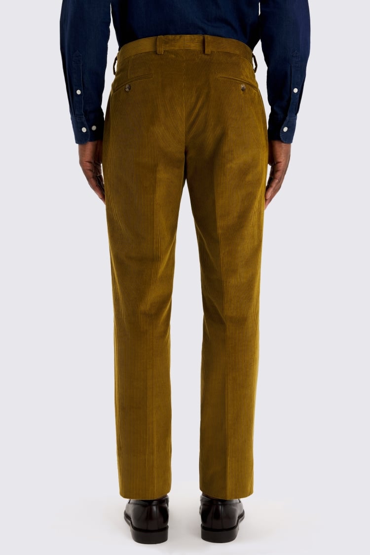 Slim Fit Olive Corduroy Trousers