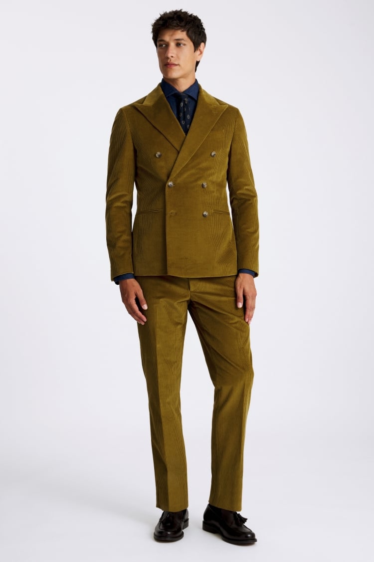 Slim Fit Olive Corduroy Suit
