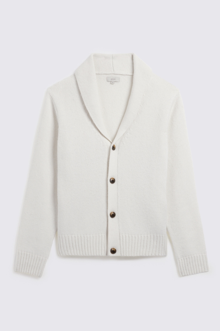 Ecru Shawl Collar Cardigan