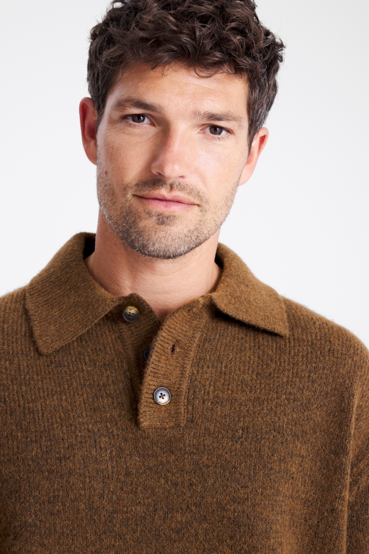 Rust Button Polo