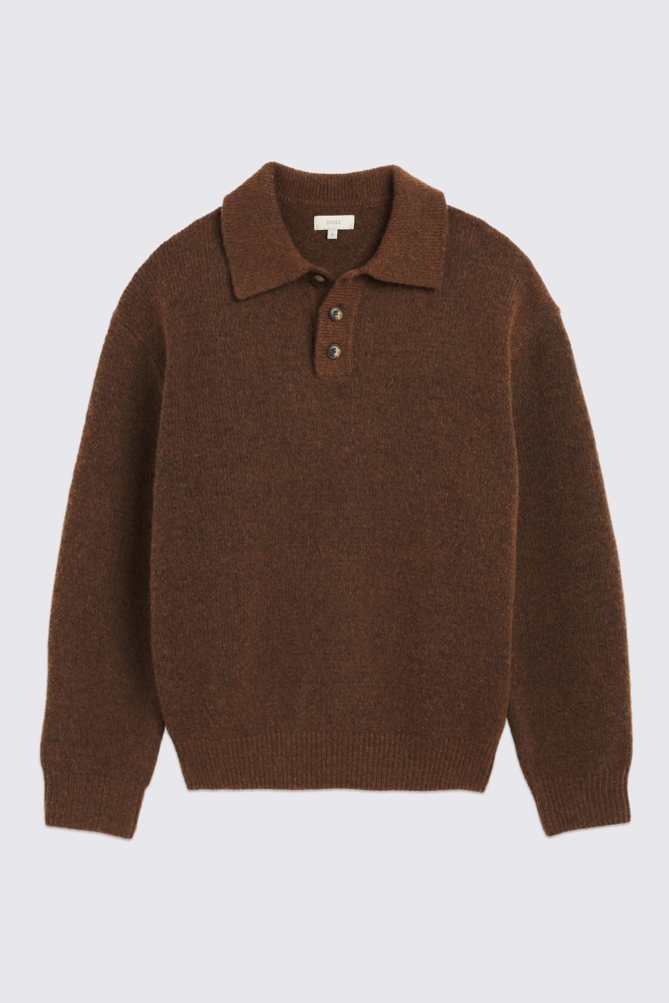 Rust Button Polo