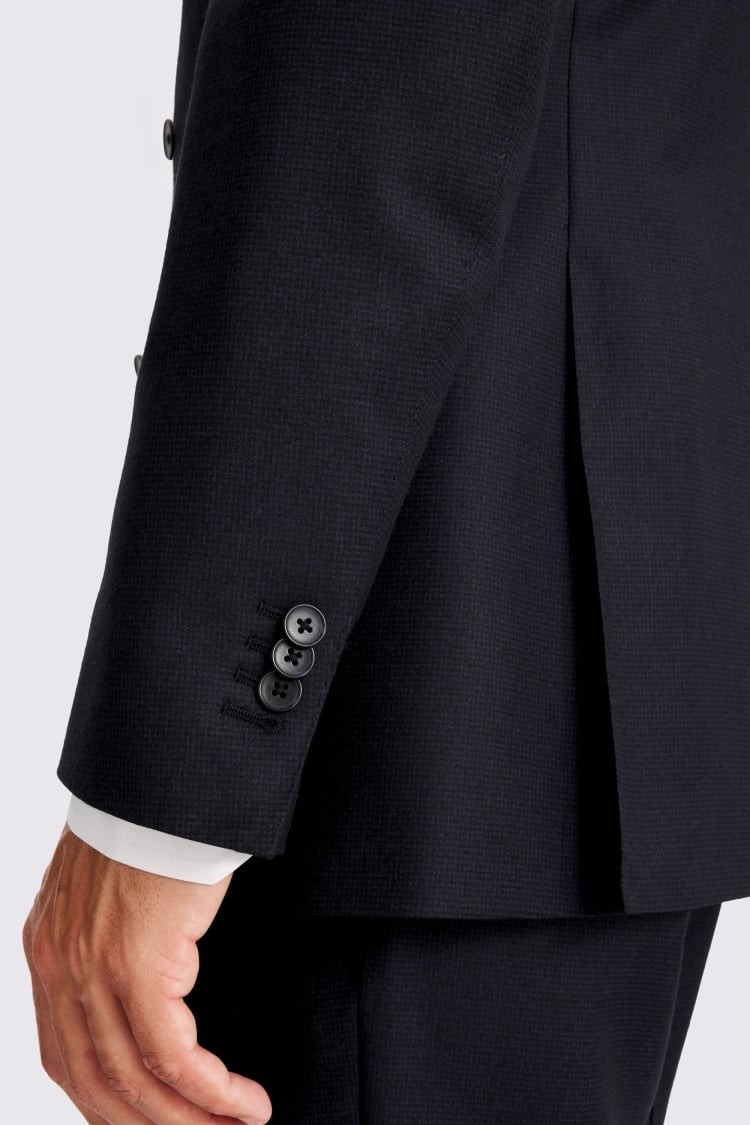 Italian Tailored Fit Navy Puppytooth Suit