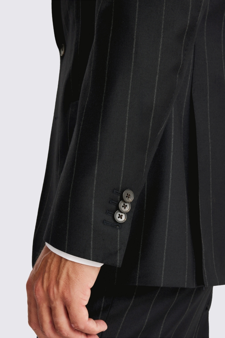 Italian Tailored Fit Navy Stripe Jacket