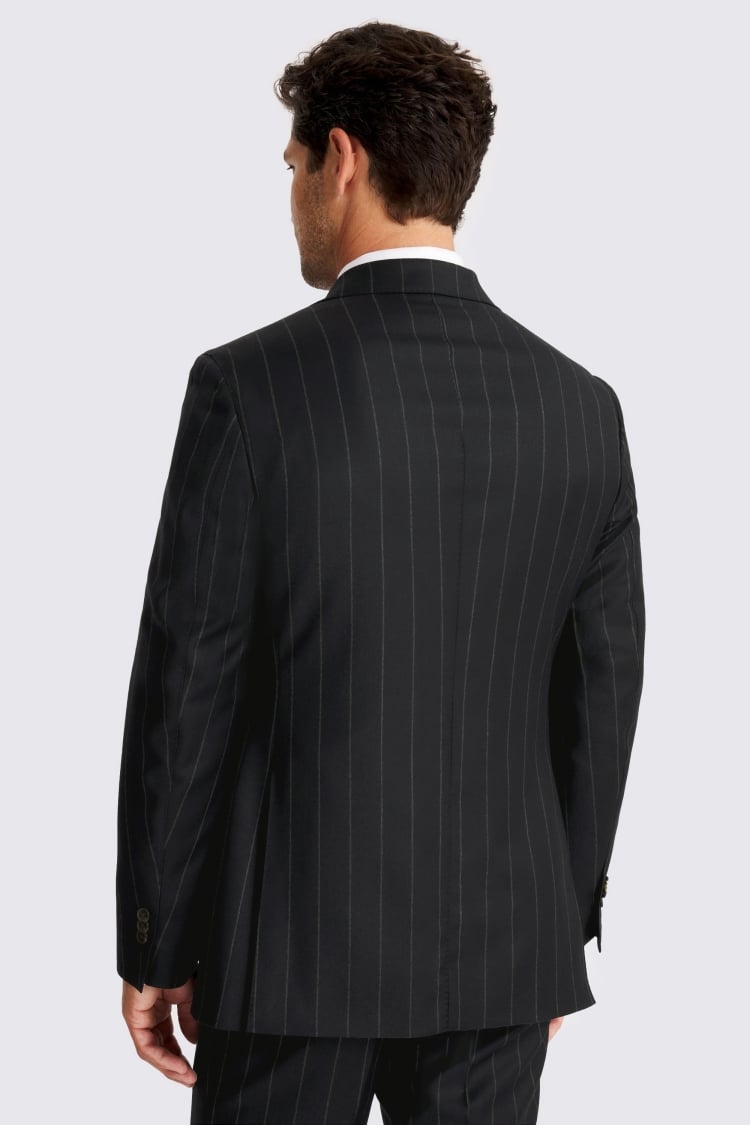 Italian Tailored Fit Navy Stripe Jacket