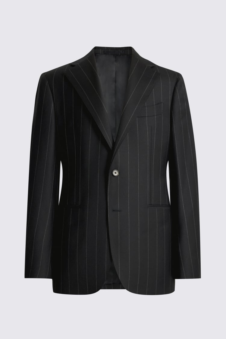 Italian Tailored Fit Navy Stripe Jacket