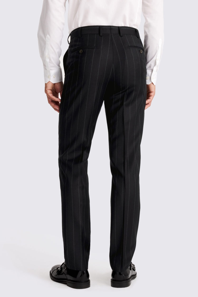 Italian Tailored Fit Navy Stripe Trousers