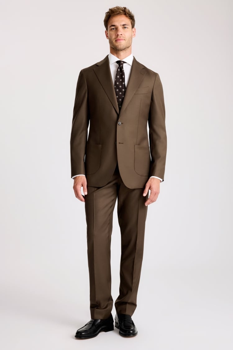 Italian Tailored Fit Tobacco Twill Suit