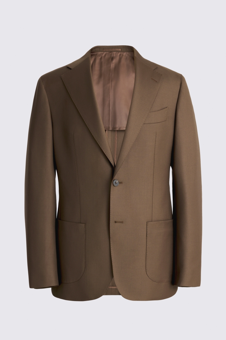 Italian Tailored Fit Tobacco Twill Jacket 