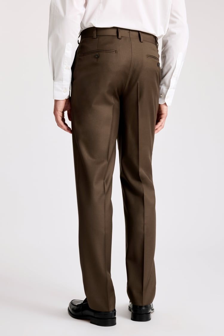 Italian Tailored Fit Tobacco Twill Trousers